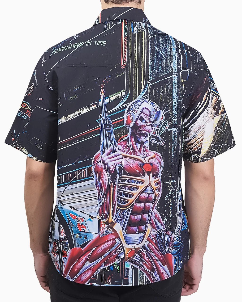 iron maiden dress shirt men's shirt Iron Maiden - EDDI - Check - BRANDIT - 61048-black-green