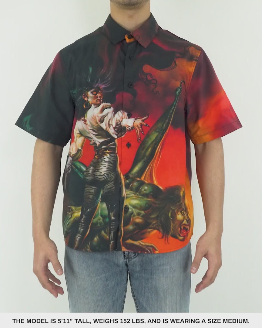 Load video: Ultimate Sin SS Button Up Shirt