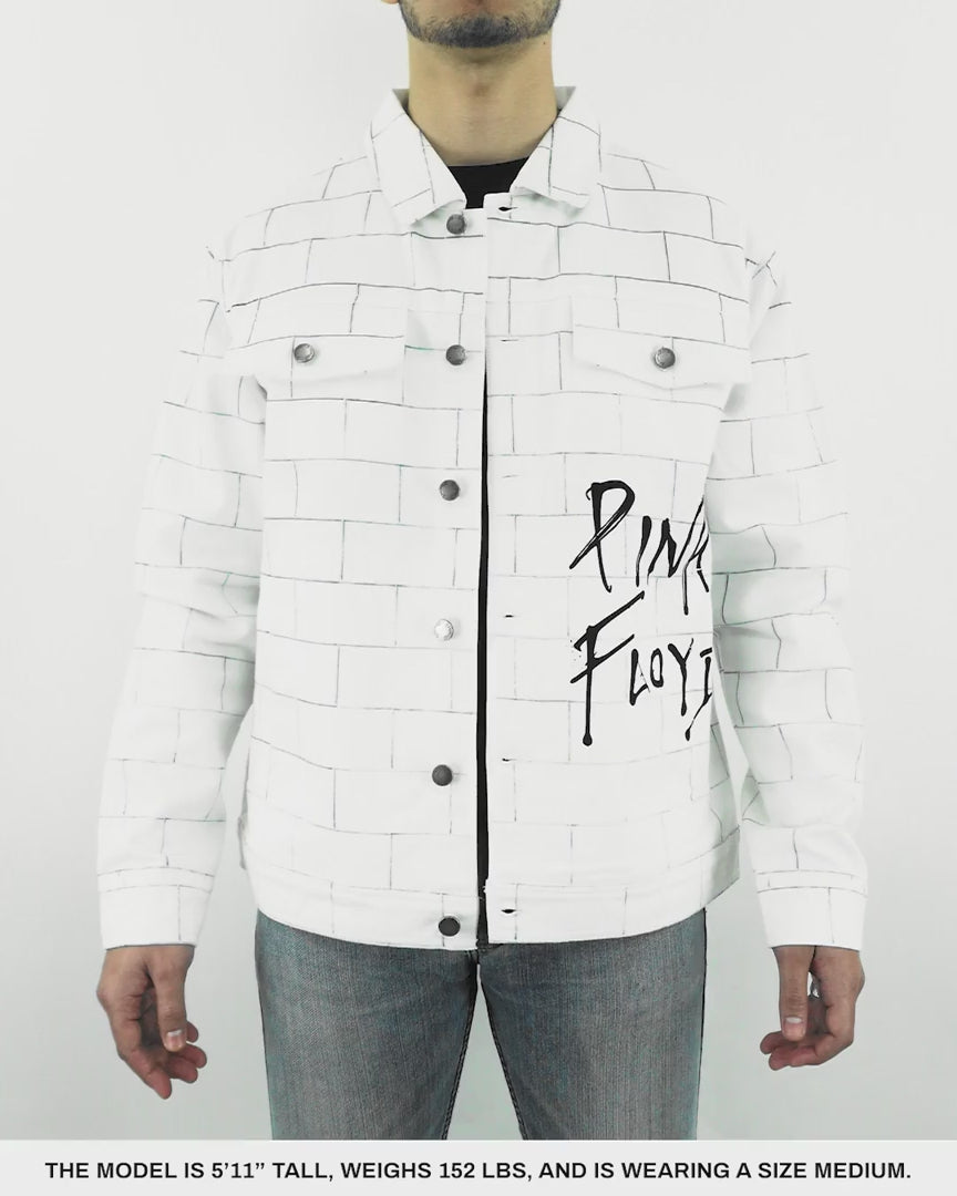 Load video: The Wall White Denim Jacket