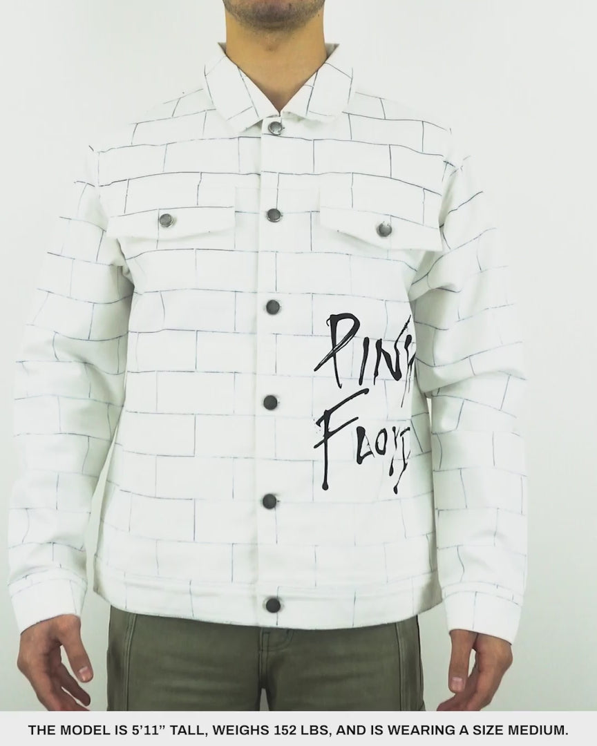 Load video: The Wall White Denim Jacket