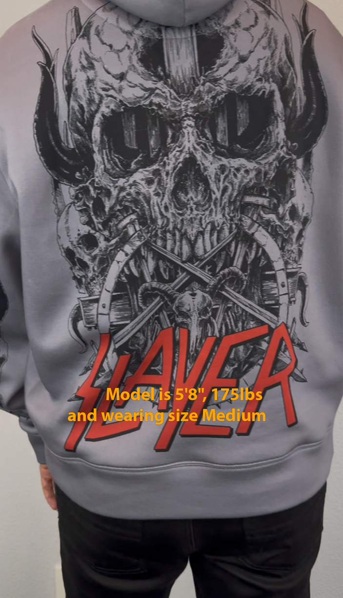 Load video: Slayer Skull and Horns Hoodie